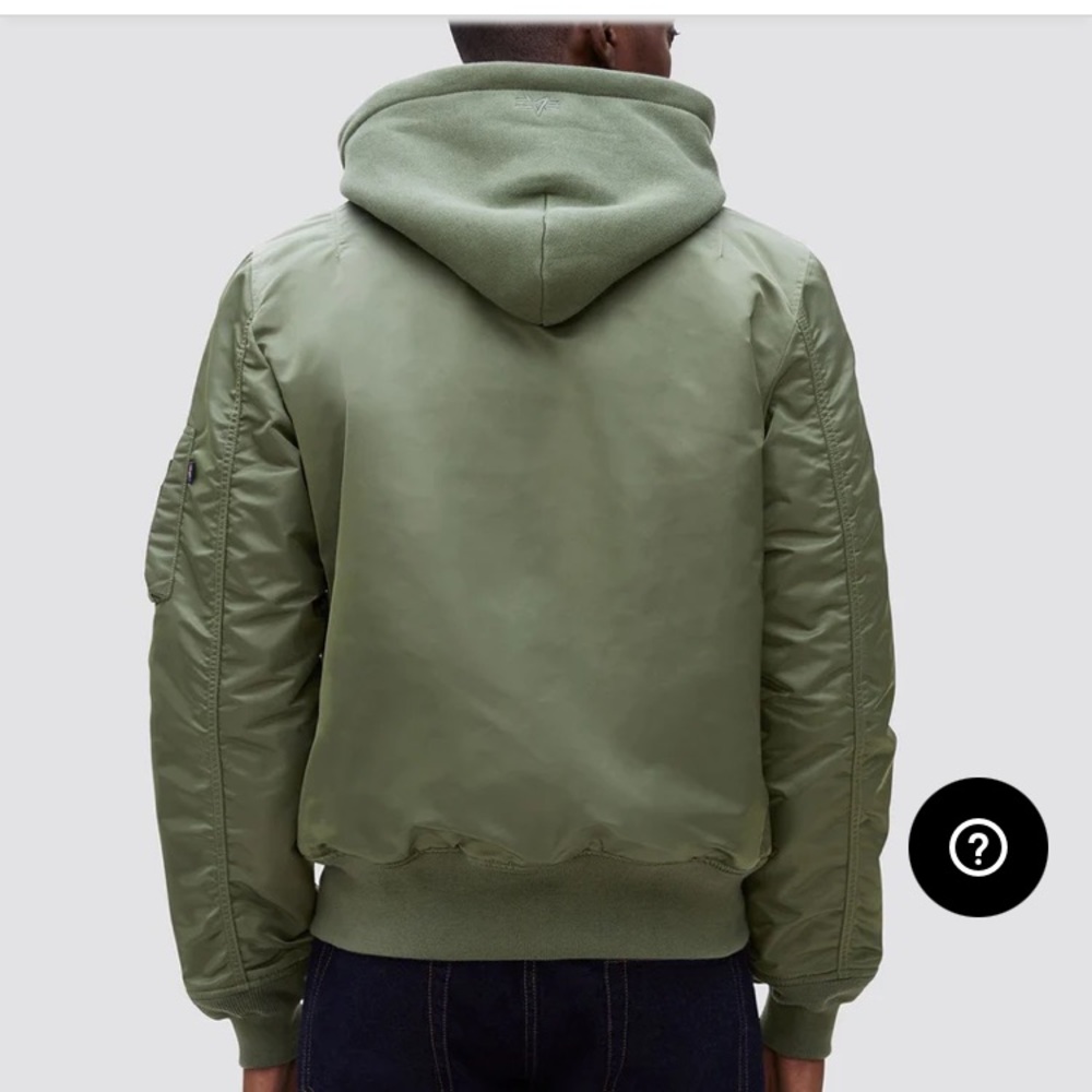 NWOT Alpha Industries MA-1 Natus Bomber Jacket with Removable Hood Size Large - Picture 3 of 16